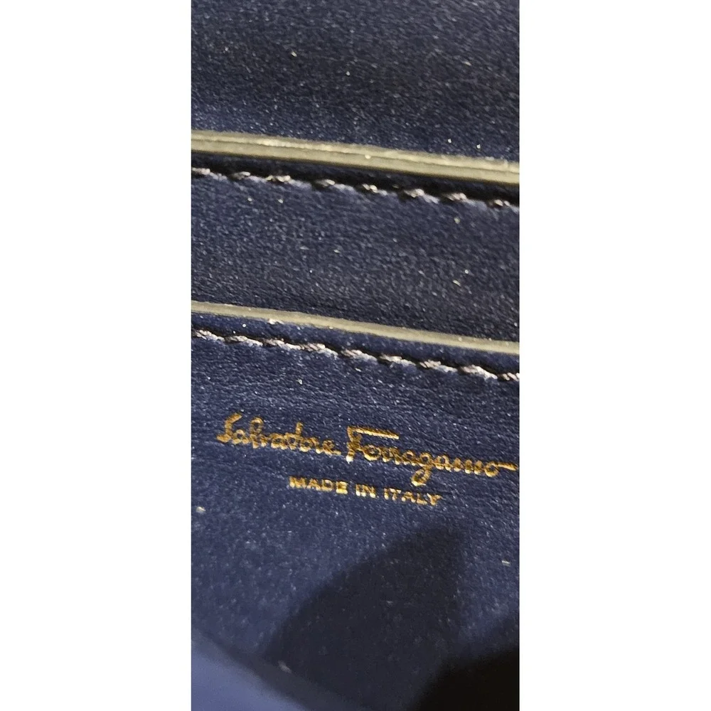 Salvatore Ferragamo Gancini‎ shoulder bag blue leather AU-21/6977